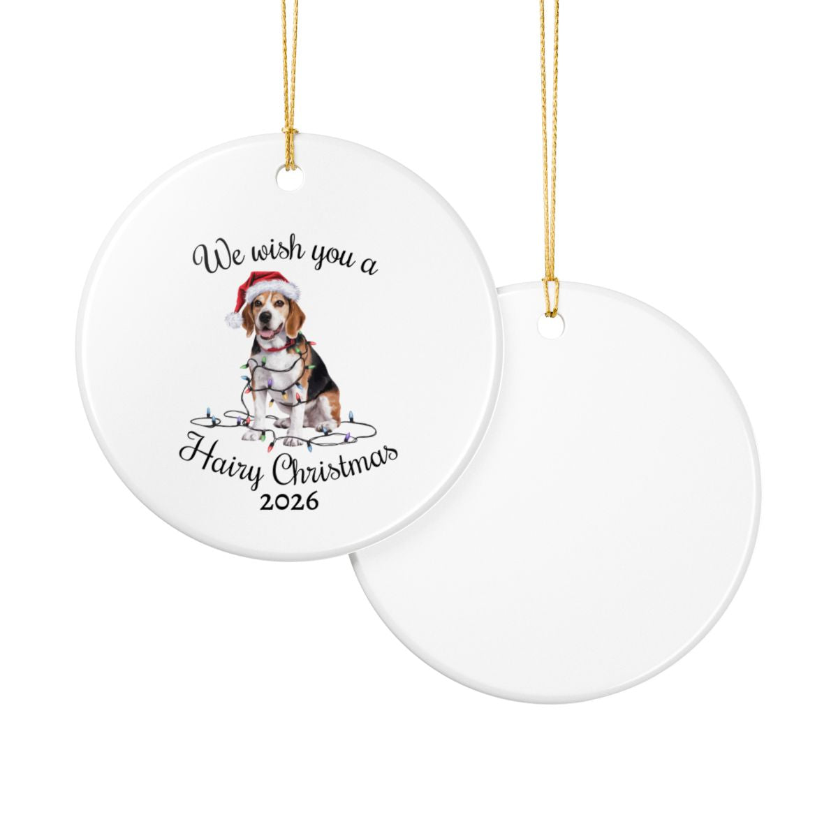 Christmas Beagle Ornament, Beagle Mom, Christmas Lights Dog Keepsake, Christmas Dog, Gift For Dog Lover, Beagle
