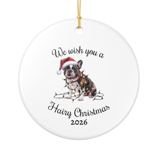 Christmas French Bulldog Ornament, Christmas Lights Dog Keepsake