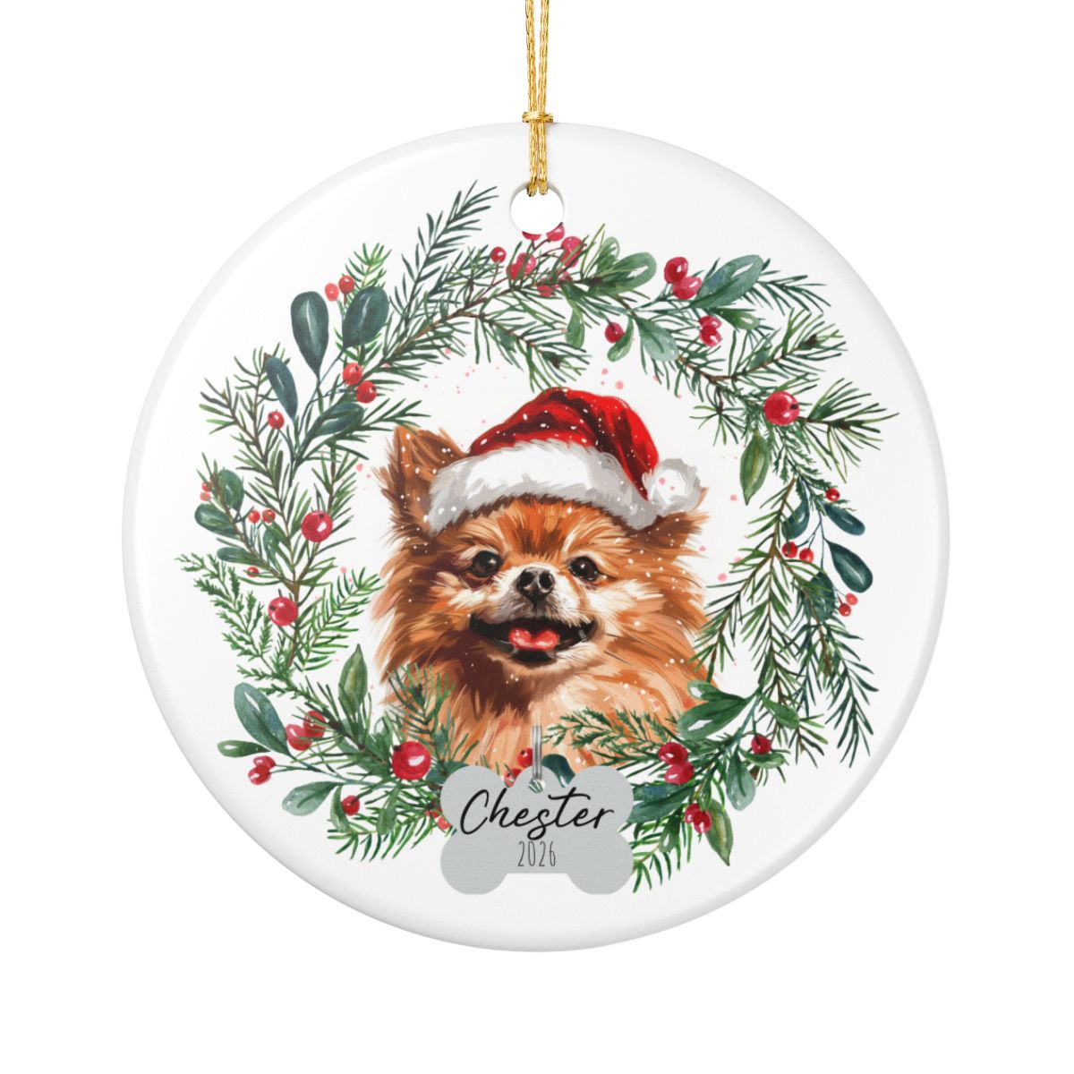 Personalized Pomeranian Christmas Ornament