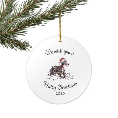 Christmas Greyhound Ornament, Christmas Lights Dog Keepsake