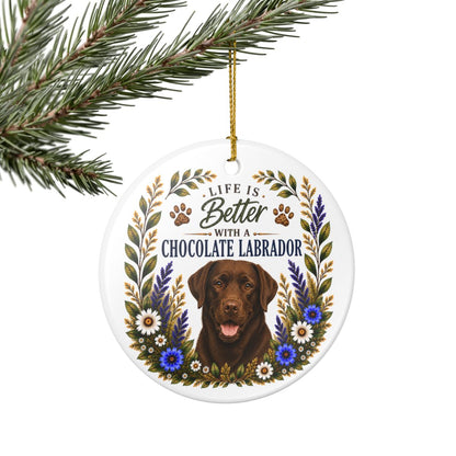 Chocolate Lab Ornament, Labrador Retriever Gift, Chocolate Lab Mom Gift, Dog Lover Keepsake