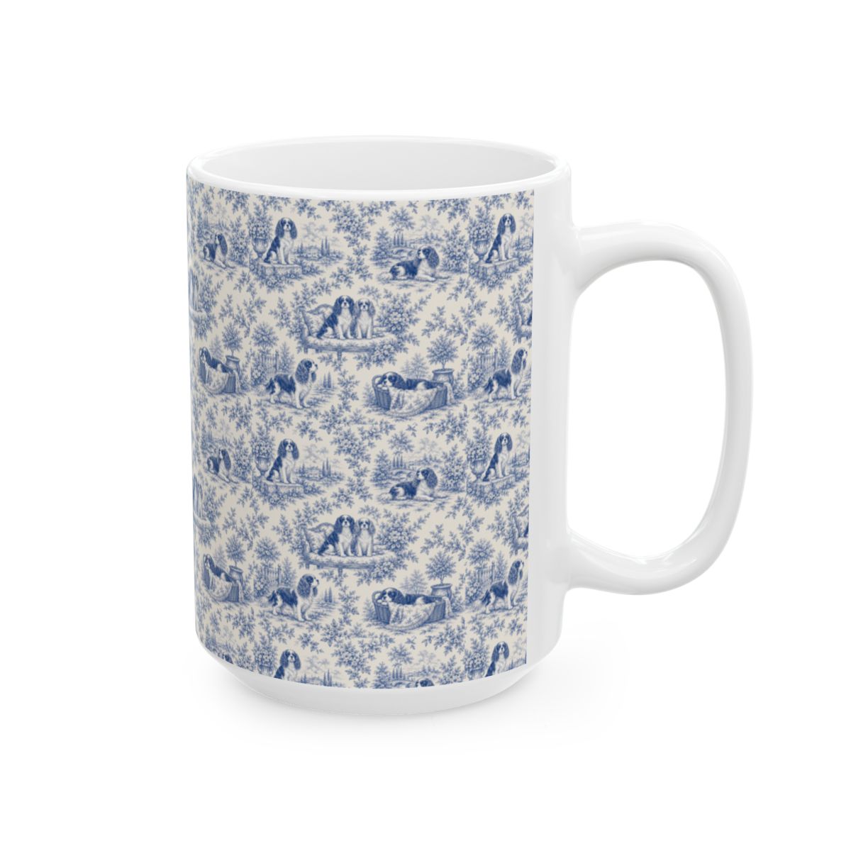 Cavalier King Charles Spaniel French Blue Toile Mug
