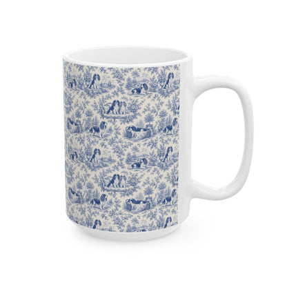 Cavalier King Charles Spaniel French Blue Toile Mug