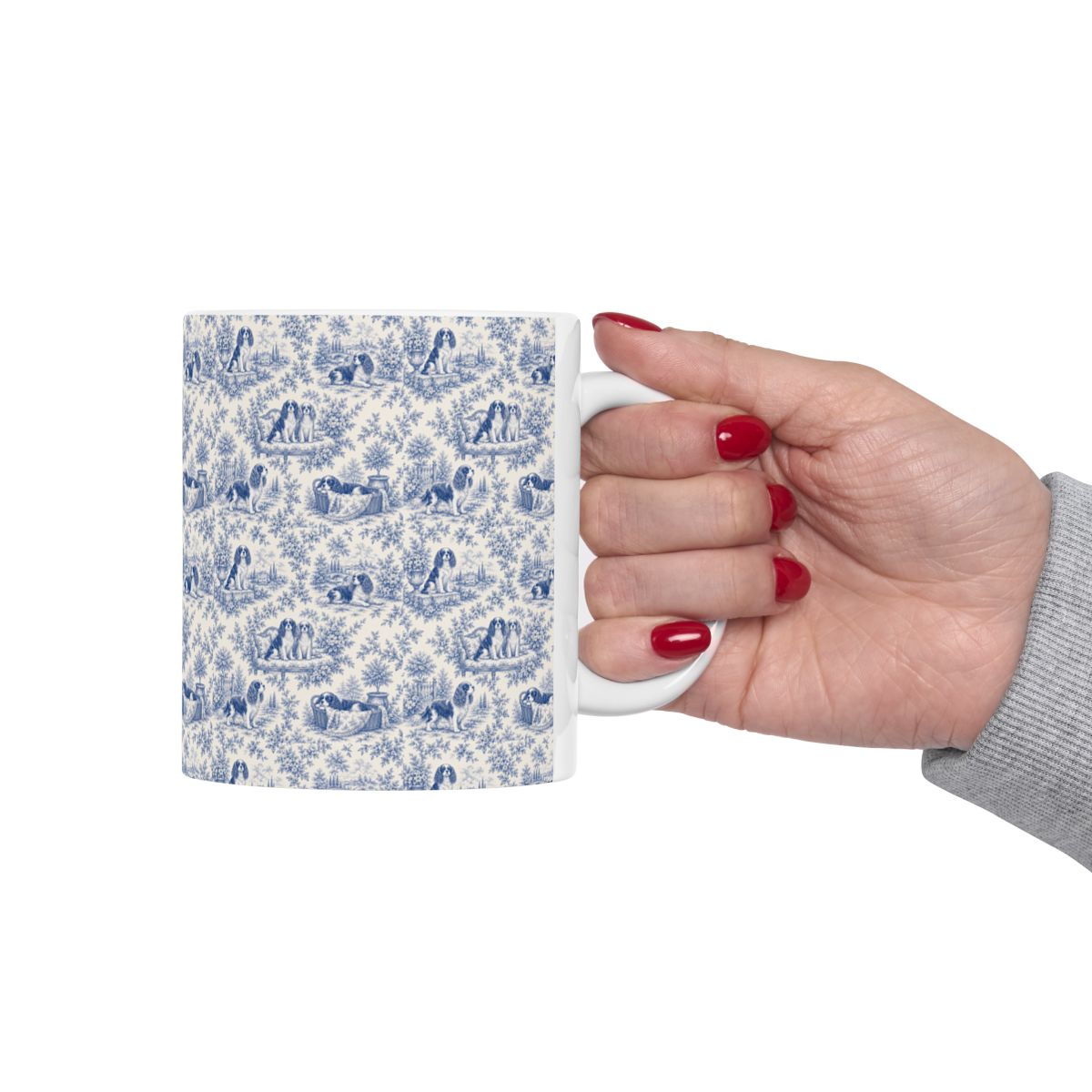 Cavalier King Charles Spaniel French Blue Toile Mug