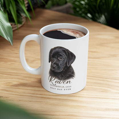 Personalized Gotcha Day Mug, Custom Dog Portrait, Adoption Anniversary Gift, Dog Mom Keepsake
