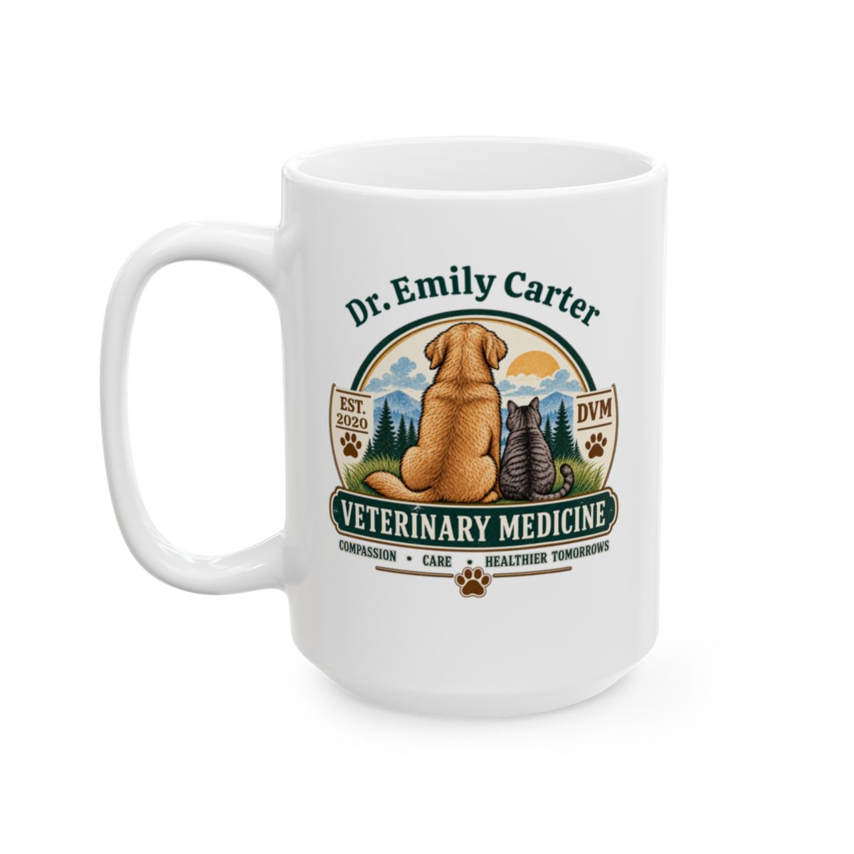 Personalized Veterinarian Mug, Vet Doctor Gift, Custom Veterinary Medicine Coffee Cup