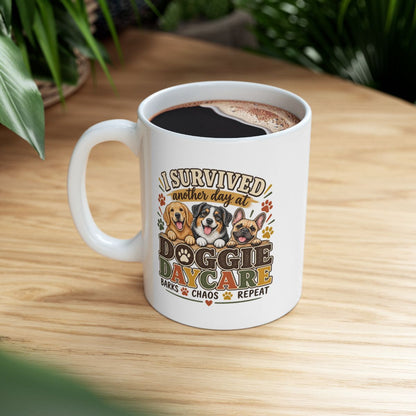 Dog Daycare Worker Gift Mug, Funny Doggie Daycare Coffee Cup, Kennel Staff Gift