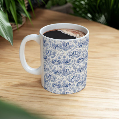 Cavalier King Charles Spaniel French Blue Toile Mug