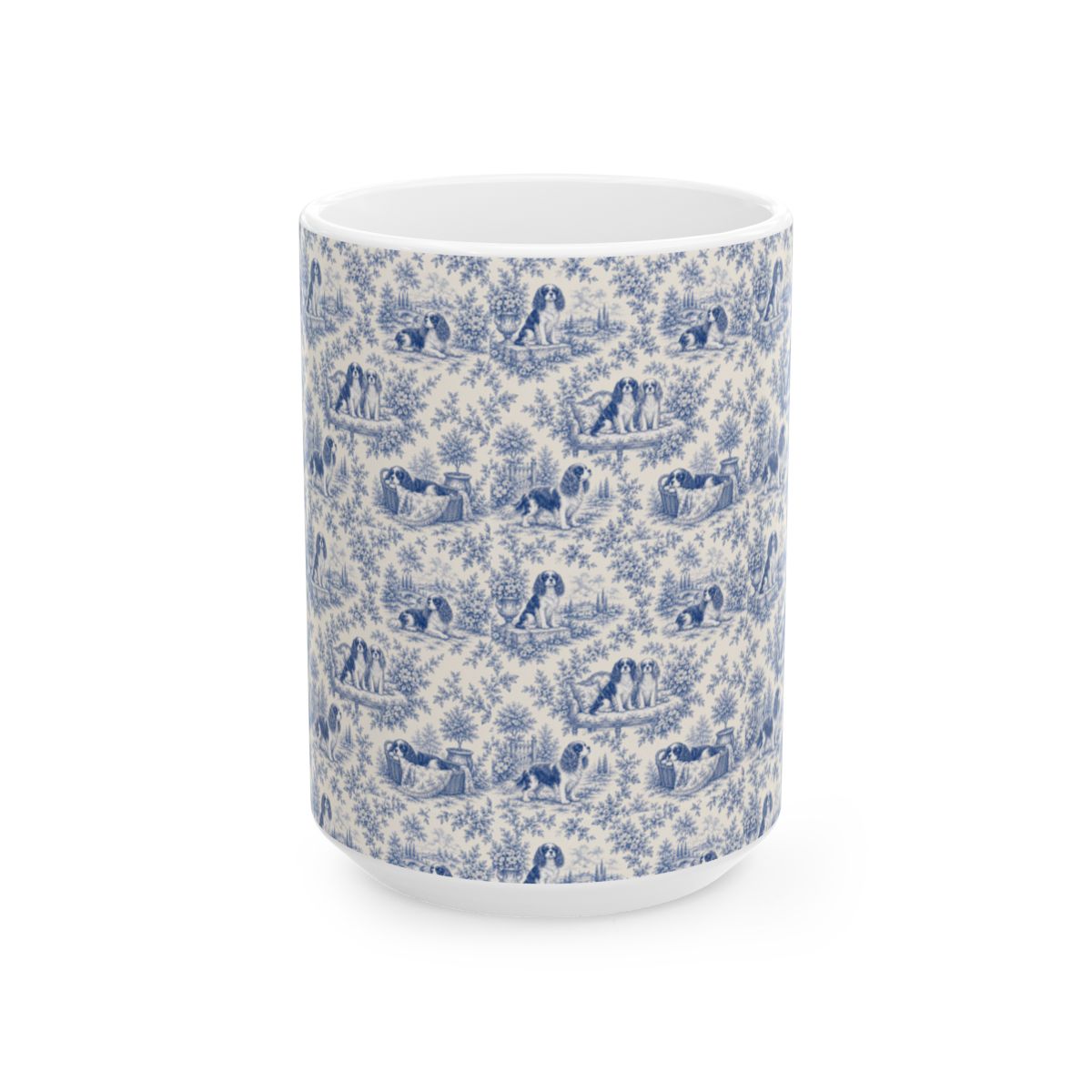Cavalier King Charles Spaniel French Blue Toile Mug