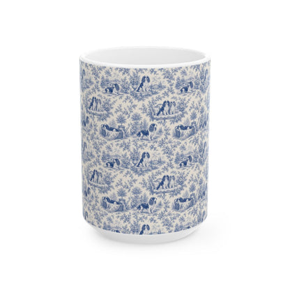 Cavalier King Charles Spaniel French Blue Toile Mug