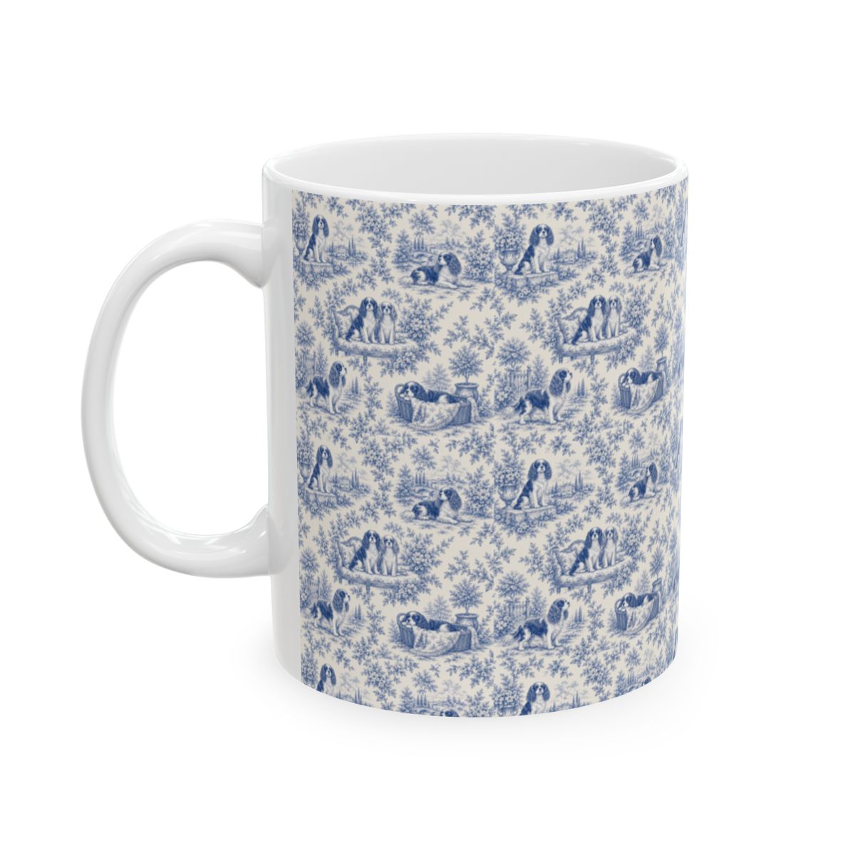 Cavalier King Charles Spaniel French Blue Toile Mug