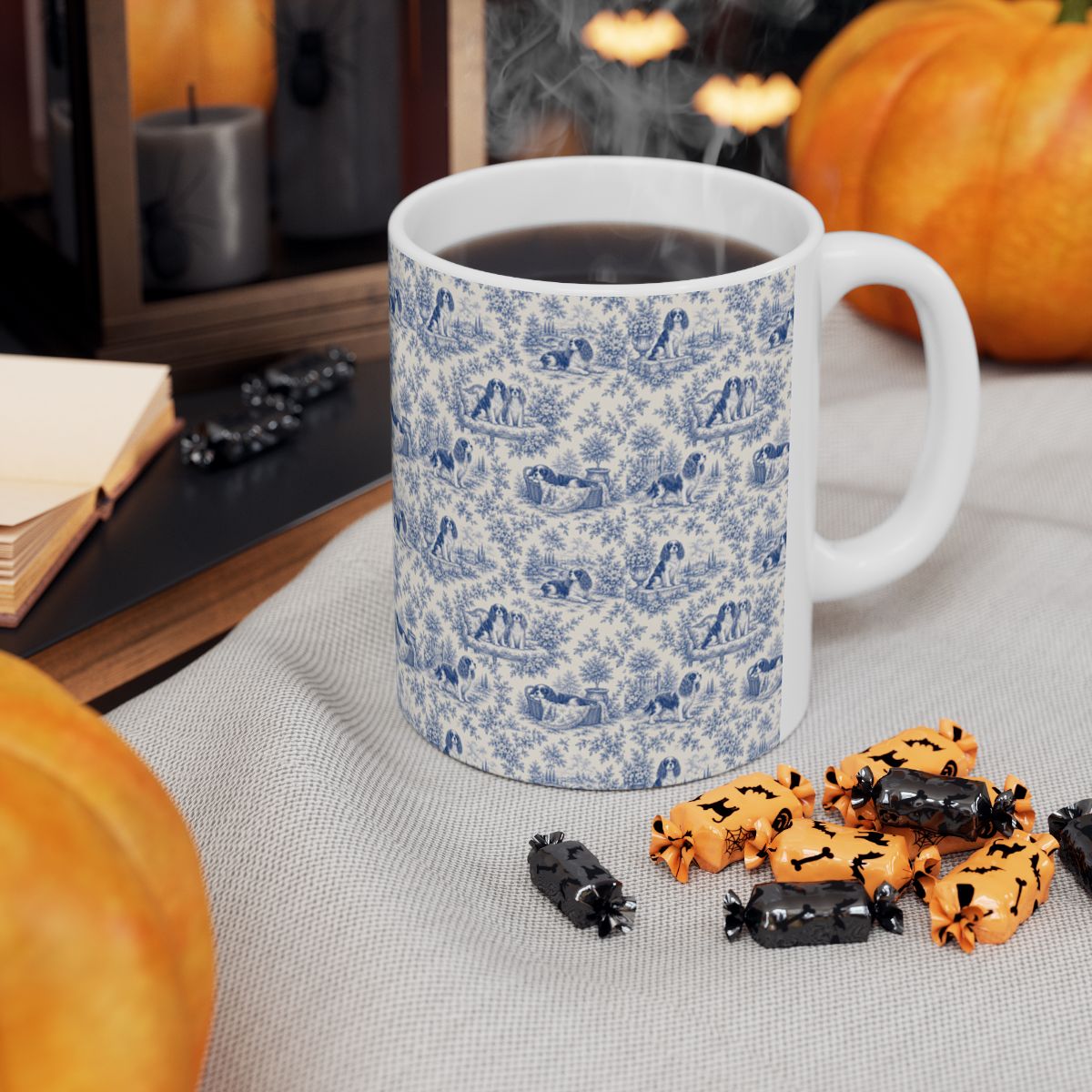Cavalier King Charles Spaniel French Blue Toile Mug