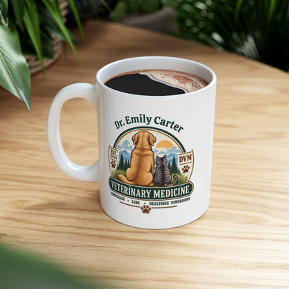 Personalized Veterinarian Mug, Vet Doctor Gift, Custom Veterinary Medicine Coffee Cup