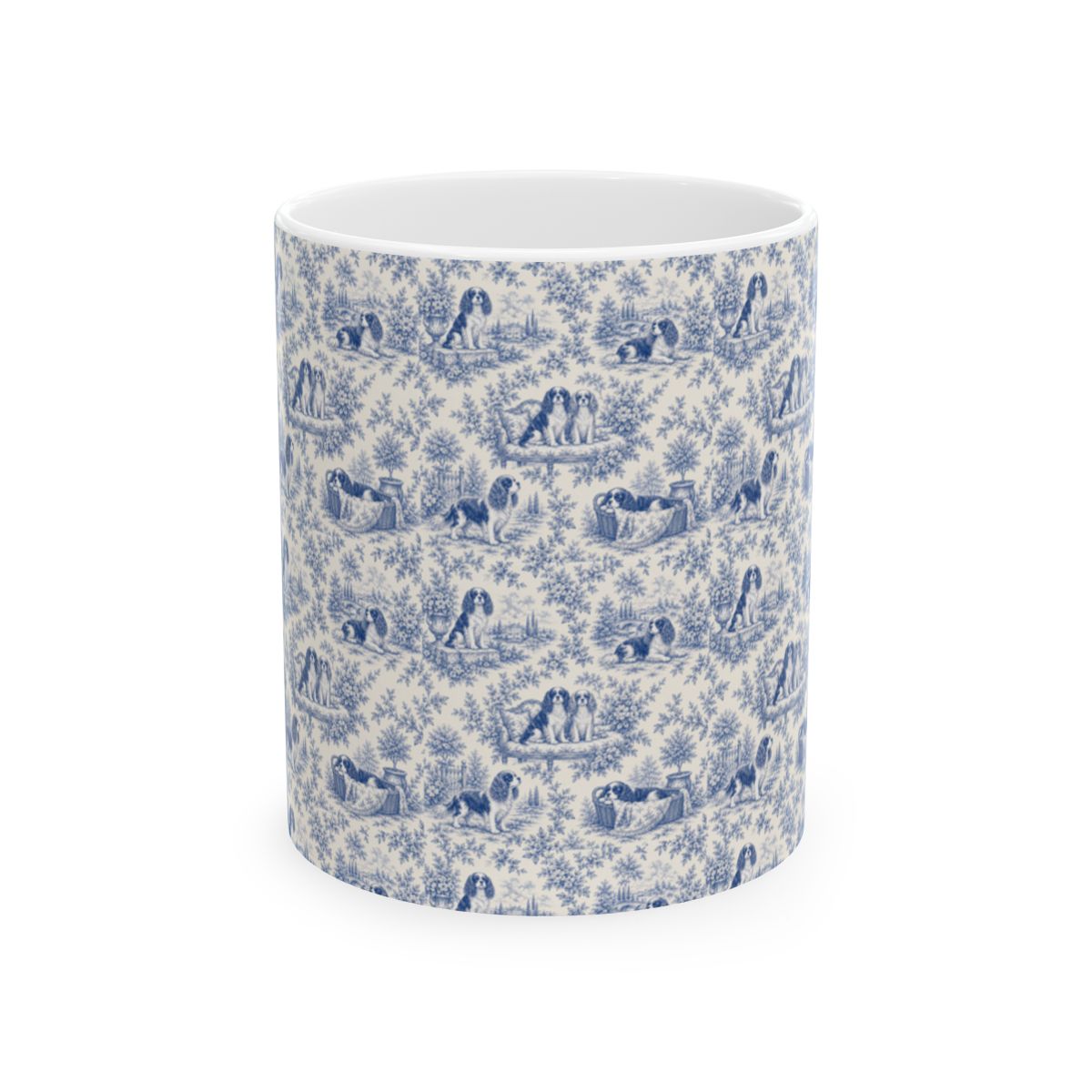 Cavalier King Charles Spaniel French Blue Toile Mug