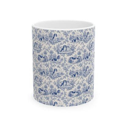Cavalier King Charles Spaniel French Blue Toile Mug