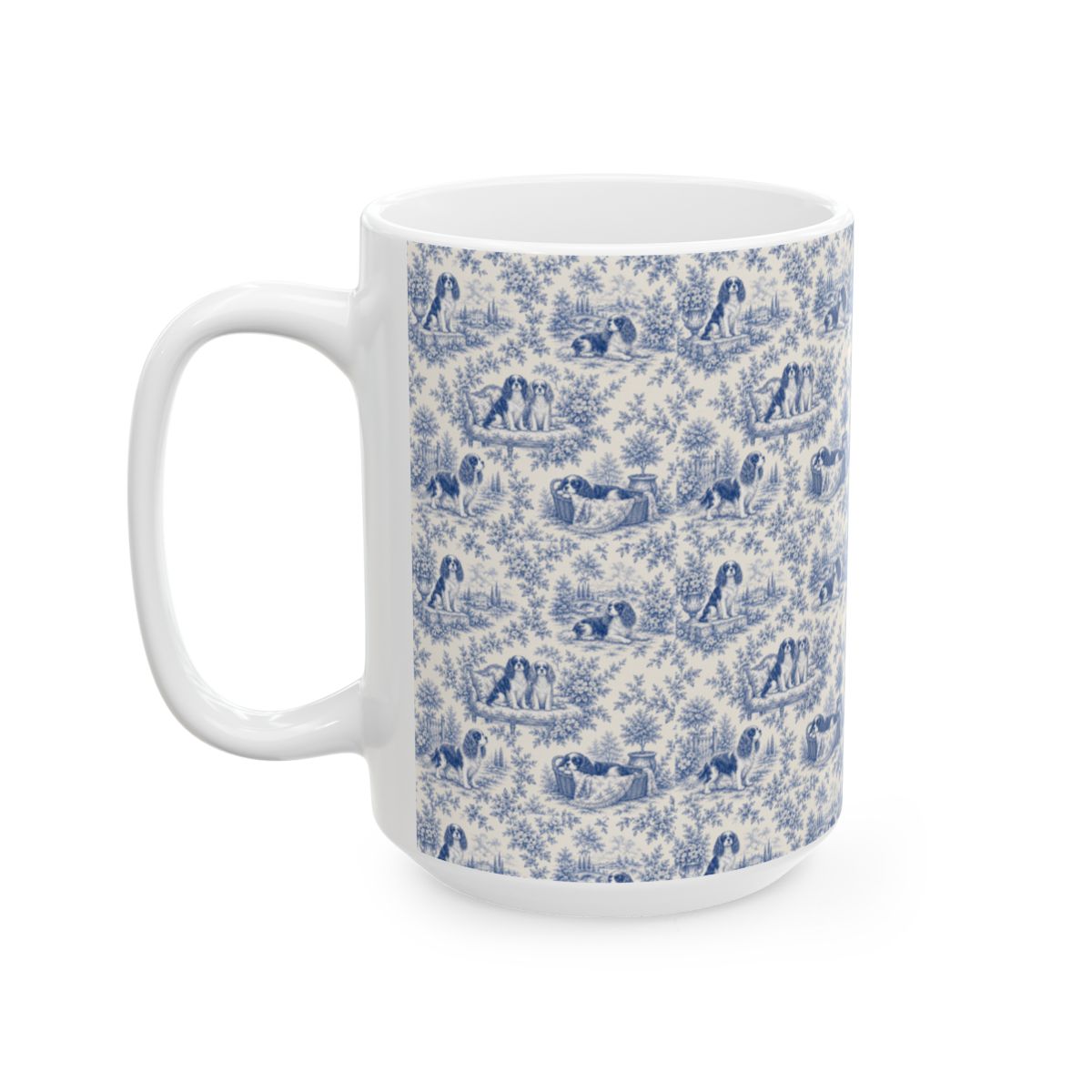Cavalier King Charles Spaniel French Blue Toile Mug