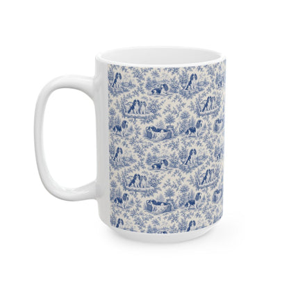 Cavalier King Charles Spaniel French Blue Toile Mug
