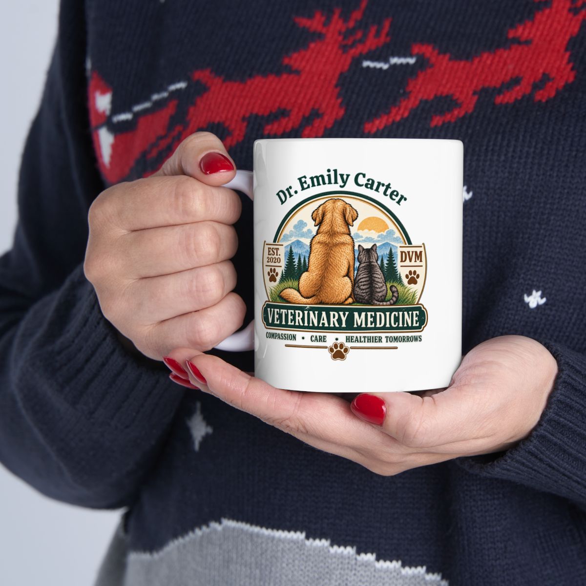 Personalized Veterinarian Mug, Vet Doctor Gift, Custom Veterinary Medicine Coffee Cup