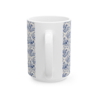 Cavalier King Charles Spaniel French Blue Toile Mug
