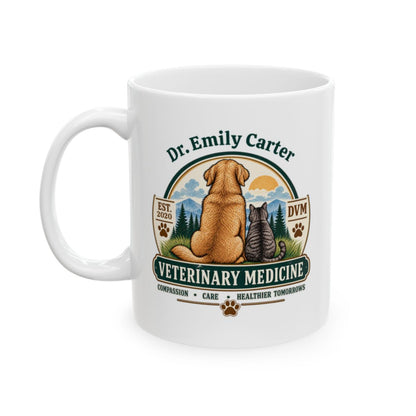 Personalized Veterinarian Mug, Vet Doctor Gift, Custom Veterinary Medicine Coffee Cup