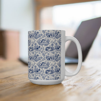 Cavalier King Charles Spaniel French Blue Toile Mug