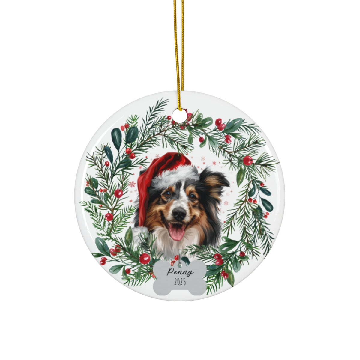 Personalized Sheltie Christmas Ornament