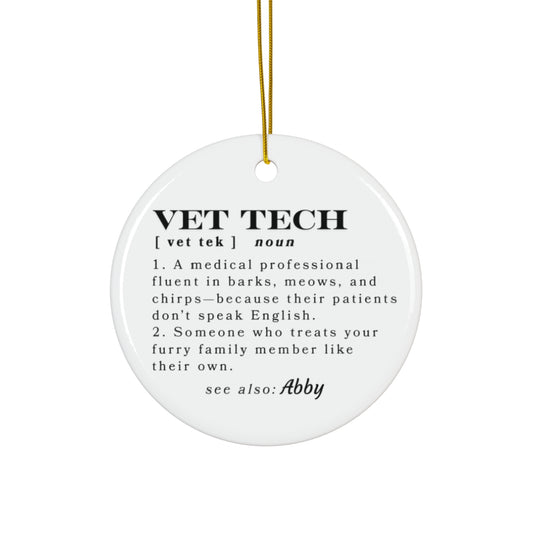 Personalized Custom Vet Tech Ornament
