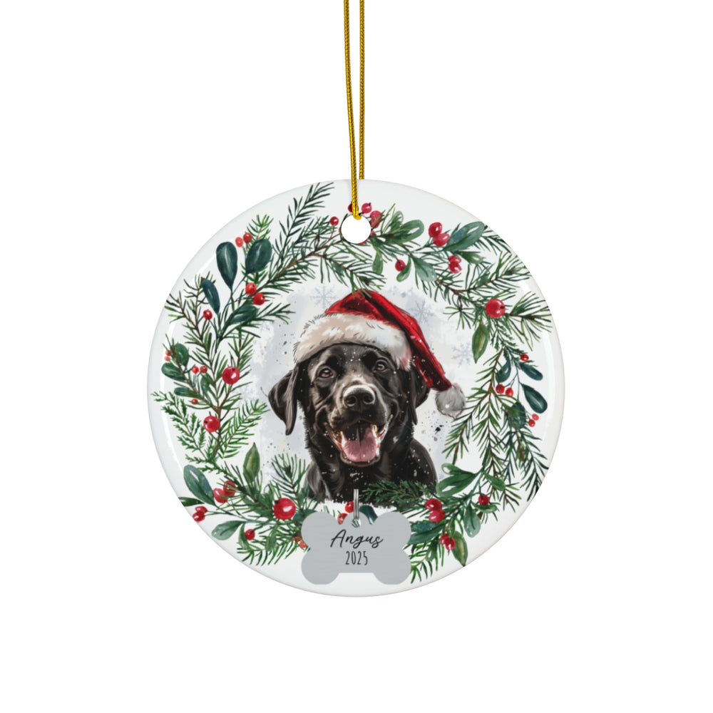 Personalized Black Lab Ornament, Custom Dog Christmas Keepsake, Customized Pet Name Ornament, Pet Memorial Ornament, Custom Dog Keepsake