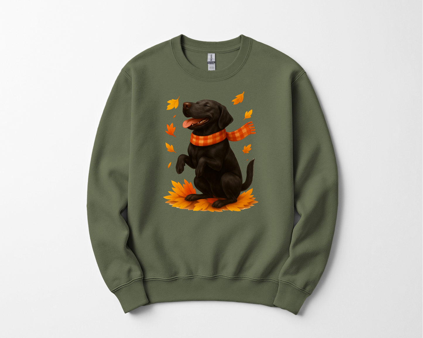 Black Labrador Autumn Sweatshirt, Cute Fall Dog Shirt, Dog Lovers Gift, Cozy Dog Sweater, Labrador in Leaves, Gift For Pet Moms
