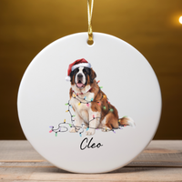 Load image into Gallery viewer, Saint Bernard Ornament, Personalized Dog Lover Gift

