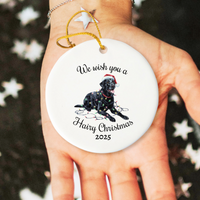 Load image into Gallery viewer, Christmas Black Labrador Ornament, Christmas Lights Dog Keepsake
