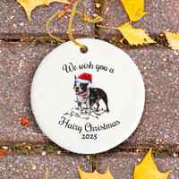 Load image into Gallery viewer, Christmas Boston Terrier Ornament, Christmas Lights Dog Keepsake
