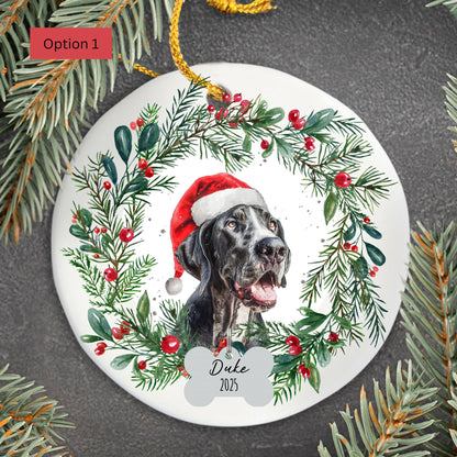 Personalized Great Dane Christmas Ornament