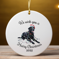 Load image into Gallery viewer, Christmas Black Labrador Ornament, Christmas Lights Dog Keepsake
