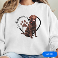 Load image into Gallery viewer, Valentine Chocolate Lab Sweatshirt, Chocolate Lab Mom, Valentine Heart Dog, Valentine Dog Sweatshirt, Gift for Dog Lover
