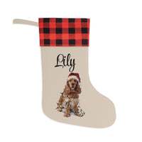 Load image into Gallery viewer, Personalized Cocker Spaniel Christmas Stocking,  Holiday Decor Gift for Pet Lovers
