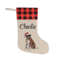 Load image into Gallery viewer, Personalized Boxer Christmas Stocking,  Holiday Decor Gift for Pet Lovers
