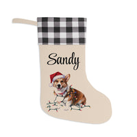 Load image into Gallery viewer, Personalized Corgi Christmas Stocking, Holiday Decor Gift for Pet Lovers
