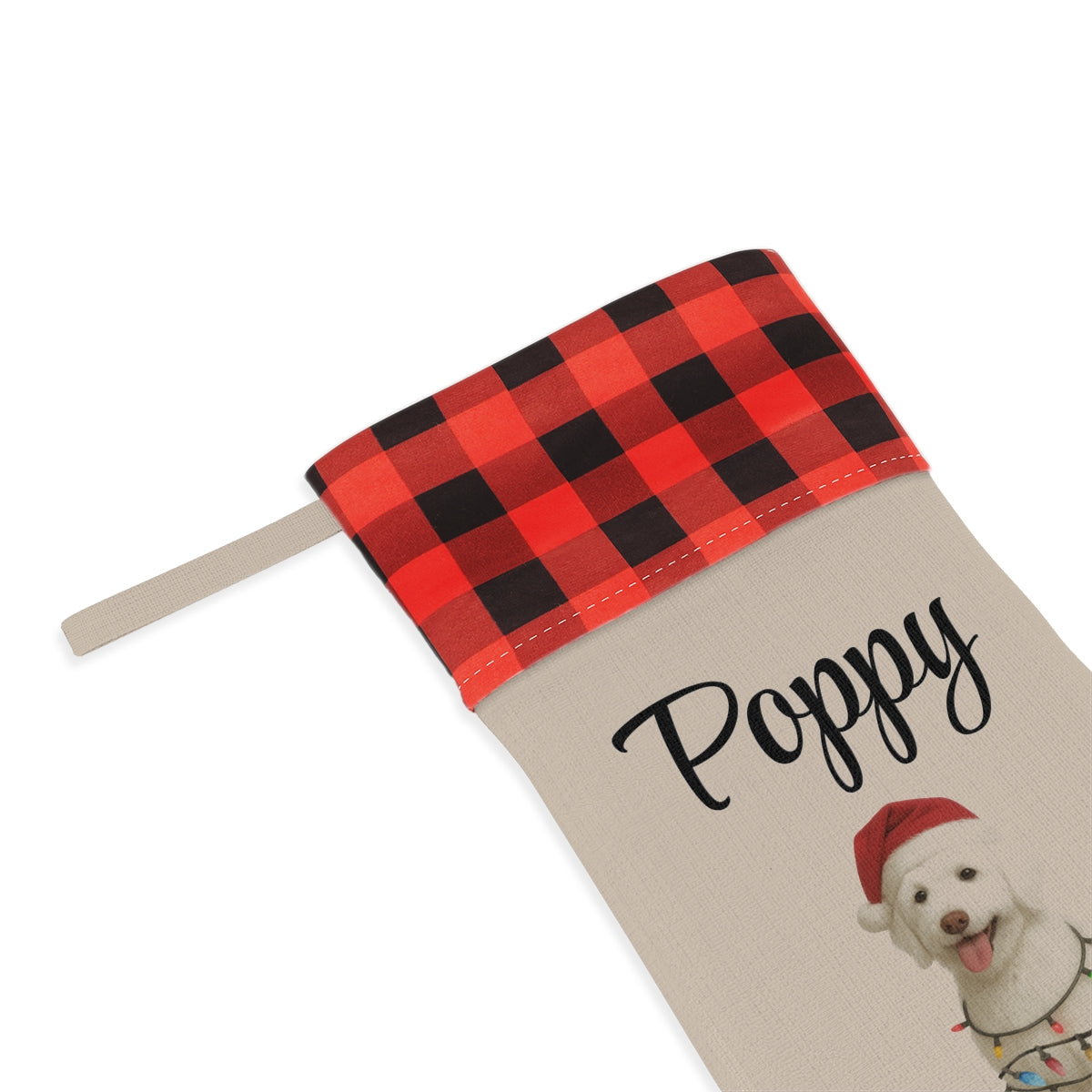 Personalized Aussiedoodle Lights Christmas Stocking