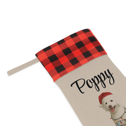 Personalized Aussiedoodle Lights Christmas Stocking