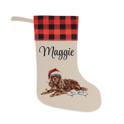 Personalized Ruby Cavalier King Charles Spaniel Christmas Stocking