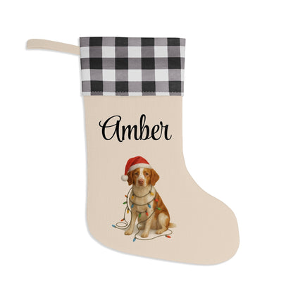 Personalized Brittany Spaniel Christmas Stocking