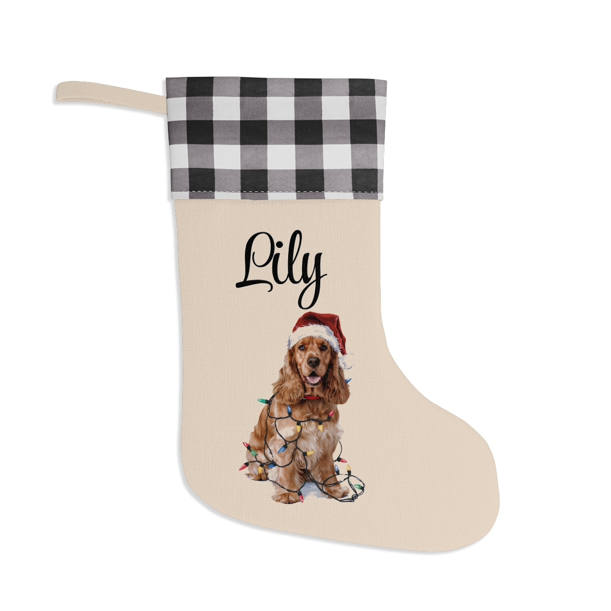 Personalized Cocker Spaniel Christmas Stocking,