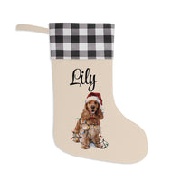 Load image into Gallery viewer, Personalized Cocker Spaniel Christmas Stocking,  Holiday Decor Gift for Pet Lovers
