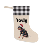 Load image into Gallery viewer, Personalized Miniature Pinscher Christmas Stocking, Holiday Decor Gift for Pet Lovers
