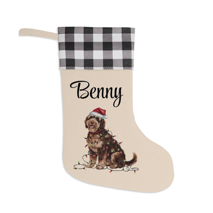Personalized Portuguese Water Dog Christmas Stocking, Holiday Decor Gift for Pet Lovers