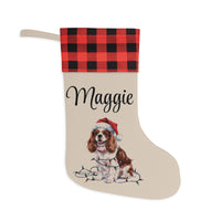 Load image into Gallery viewer, Personalized Cavalier King Charles Spaniel Christmas Stocking,  Holiday Decor Gift for Pet Lovers
