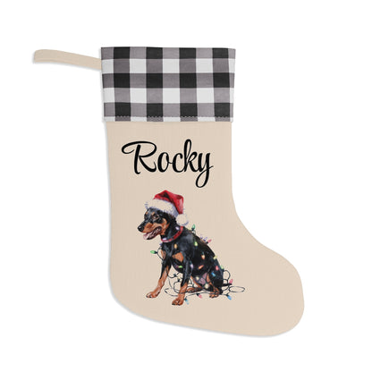 Personalized Miniature Pinscher Christmas Stocking, Holiday Decor Gift for Pet Lovers