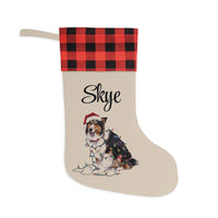 Load image into Gallery viewer, Personalized Collie Christmas Stocking,  Holiday Decor Gift for Pet Lovers
