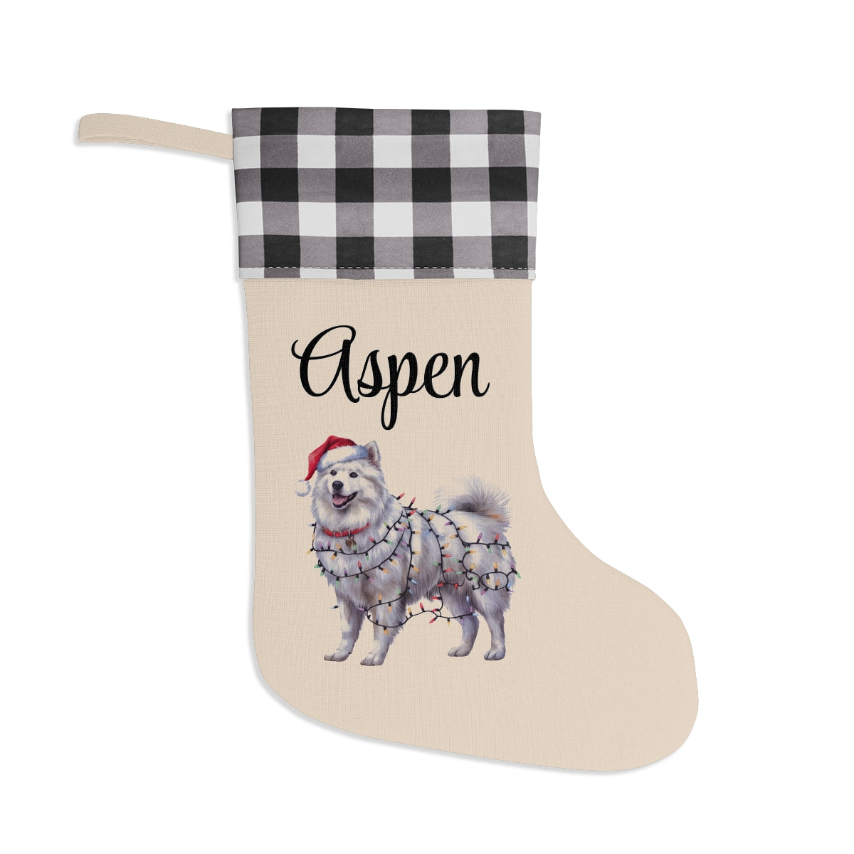 Personalized Samoyed Christmas Stocking, Holiday Decor Gift for Pet Lovers